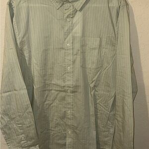 Men's Light Green Striped Shirt
